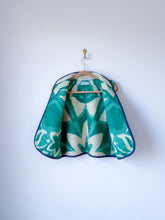 Load image into Gallery viewer, One-of-a-Kind: Green Floral Wool Blanket Vest (XS-M)