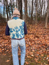 Load image into Gallery viewer, One-of-a-Kind: Ukrainian Blue Floral Wool Blanket Cropped Vest (XS-S)