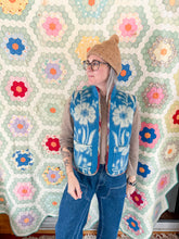 Load image into Gallery viewer, One-of-a-Kind: Blue Floral Ukrainian Blanket Vest (XS-M)