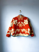 Load image into Gallery viewer, One-of-a-Kind: Fall Orange Floral Ukrainian Wool Blanket Flora Jacket (M)