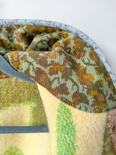 Load image into Gallery viewer, One-of-a-Kind: Butter Yellow and Floral Ukrainian Blanket Hooded Flora Jacket (S)