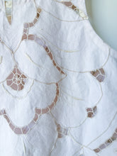 Load image into Gallery viewer, One-of-a-Kind: Cutwork Embroidered Coverlet Turnaround Tank (S)