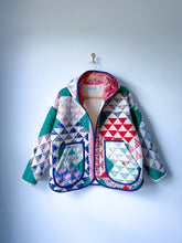 Load image into Gallery viewer, One-of-a-Kind: Ocean Waves Hooded Flora Jacket (L)