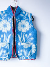 Load image into Gallery viewer, One-of-a-Kind: Blue Floral Ukrainian Blanket Vest (XS-M)