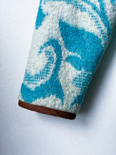 Load image into Gallery viewer, One-of-a-Kind: Ukrainian Blue Floral Wool Blanket Flora Jacket (L)