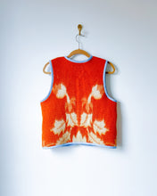 Load image into Gallery viewer, One-of-a-Kind: Tangerine Floral Wool Blanket Snap Front Vest (M)