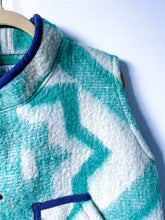 Load image into Gallery viewer, One-of-a-Kind: Ukrainian Kelly Green Floral Wool Blanket Snap Vest (L/XL)