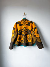 Load image into Gallery viewer, One-of-a-Kind: Colorblock Floral Wool Blanket Flora Jacket (M)