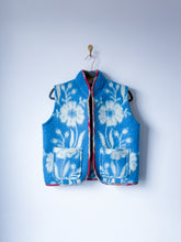 Load image into Gallery viewer, One-of-a-Kind: Blue Floral Ukrainian Blanket Vest (XS-M)