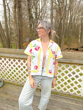 Load image into Gallery viewer, One-of-a-Kind: Sunshine Floral Vintage Tablecloth Shaftsbury Shirt (M)