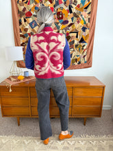 Load image into Gallery viewer, One-of-a-Kind: Burgundy Floral Ukrainian Blanket Vest (XS-M) #2