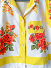 Load image into Gallery viewer, One-of-a-Kind: Vintage Floral Tablecloth Shaftsbury Shirt (L)