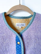 Load image into Gallery viewer, One-of-a-Kind: Lavender Geometric Wool Blanket Snap Front Vest (M)