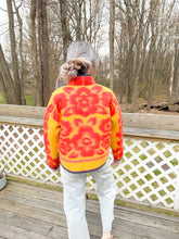 Load image into Gallery viewer, One-of-a-Kind: Red and Goldenrod Floral Ukrainian Blanket Flora Jacket (S)