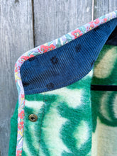 Load image into Gallery viewer, One-of-a-Kind: Forest Green Ukrainian Blanket Flora Jacket (M)