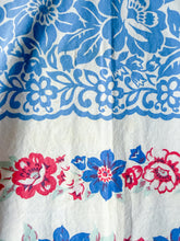 Load image into Gallery viewer, One-of-a-Kind: Aqua/Pink/Blue Floral Vintage Tablecloth Shaftsbury Shirt (S)