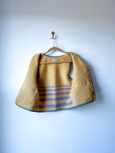 Load image into Gallery viewer, One-of-a-Kind: Lavender Geometric Wool Blanket Snap Front Vest (M)