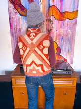 Load image into Gallery viewer, One-of-a-Kind: Tangerine Floral Wool Blanket Vest (XS-M)