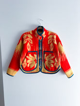 Load image into Gallery viewer, One-of-a-Kind: Hawaiian Floral Wool Blanket Flora Jacket (XS)