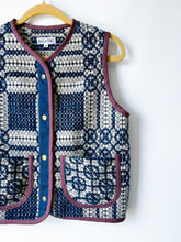 Load image into Gallery viewer, One-of-a-Kind: Woven Coverlet Snap Front Vest (M)