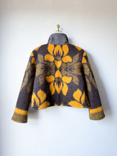 Load image into Gallery viewer, One-of-a-Kind: Bark and Goldenrod Wool Blanket Cropped Chore Coat (M)