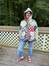 Load image into Gallery viewer, One-of-a-Kind: Ocean Waves Hooded Flora Jacket (L)