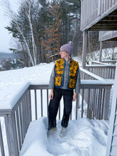 Load image into Gallery viewer, One-of-a-Kind: Goldenrod and Bark Floral Ukrainian Blanket Vest (XS-M)