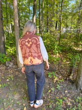 Load image into Gallery viewer, One-of-a-Kind: Brown and Tan Floral Vintage Blanket Vest (XS-M)