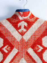 Load image into Gallery viewer, One-of-a-Kind: Tangerine Floral Wool Blanket Vest (XS-M)