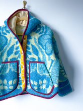 Load image into Gallery viewer, One-of-a-Kind: Ukrainian Floral Wool Blanket Hooded Flora Jacket (M)