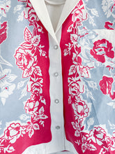 Load image into Gallery viewer, One-of-a-Kind: Vintage Red Floral Tablecloth Shaftsbury Shirt (S)