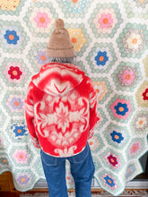 Load image into Gallery viewer, One-of-a-Kind: Coral Floral Ukrainian Blanket Hooded Flora Jacket (S)