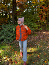 Load image into Gallery viewer, One-of-a-Kind: Ukrainian Geometric Checks Blanket Flora Jacket (M)