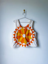 Load image into Gallery viewer, One-of-a-Kind: Sunburst Quilt Top Turnaround Tank (M/L)