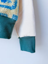 Load image into Gallery viewer, One-of-a-Kind: Blue Floral Ukrainian Blanket Pullover (M)