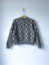 Load image into Gallery viewer, One-of-a-Kind: Black and Cream Coverlet Pullover (L)