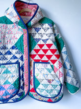Load image into Gallery viewer, One-of-a-Kind: Ocean Waves Hooded Flora Jacket (L)