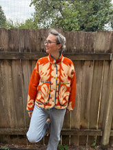 Load image into Gallery viewer, One-of-a-Kind: Roasted Pumpkin Ukrainian Blanket Flora Jacket (M)