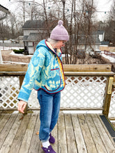 Load image into Gallery viewer, One-of-a-Kind: Ukrainian Floral Wool Blanket Hooded Flora Jacket (M)