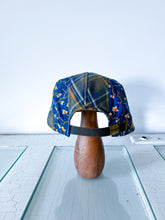 Load image into Gallery viewer, One-of-a-Kind: Antique Indigo & Cheddar Quilt/Toad & Co Remnant 5 Panel Hat (Large)