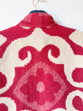 Load image into Gallery viewer, One-of-a-Kind: Fuchsia Floral Ukrainian Blanket Flora Jacket (S)