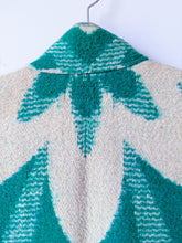 Load image into Gallery viewer, One-of-a-Kind: Green Floral Wool Blanket Vest (XS-M)