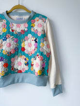 Load image into Gallery viewer, One-of-a-Kind: Grandmother's Flower Garden French Terry Pullover (M)