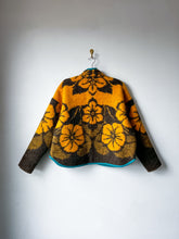 Load image into Gallery viewer, One-of-a-Kind: Colorblock Floral Wool Blanket Flora Jacket (M)