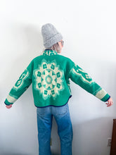 Load image into Gallery viewer, One-of-a-Kind: Green Floral Wool Blanket Flora Jacket (M)
