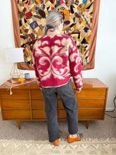 Load image into Gallery viewer, One-of-a-Kind: Deep Fuchsia Floral Ukrainian Blanket Flora Jacket (XS)