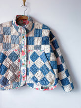 Load image into Gallery viewer, One-of-a-Kind: Patchwork Blues Flora Jacket (S)