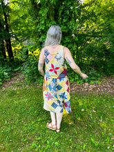 Load image into Gallery viewer, One-of-a-Kind: Eight Point Star and a Nine Patch Quilt Top Turnaround Tank (S)