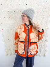 Load image into Gallery viewer, One-of-a-Kind: Peaches and Cream Ukrainian Blanket Flora Jacket (L)