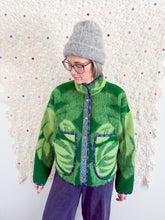 Load image into Gallery viewer, One-of-a-Kind: Jungle Leaves Ukrainian Blanket Flora Jacket (M)